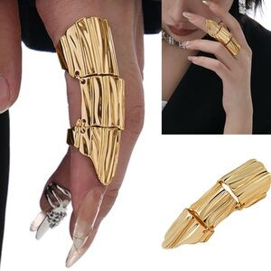 SET OF 2!!! L’VOW cyborg full-finger long rings. Adjustable size. New,never used